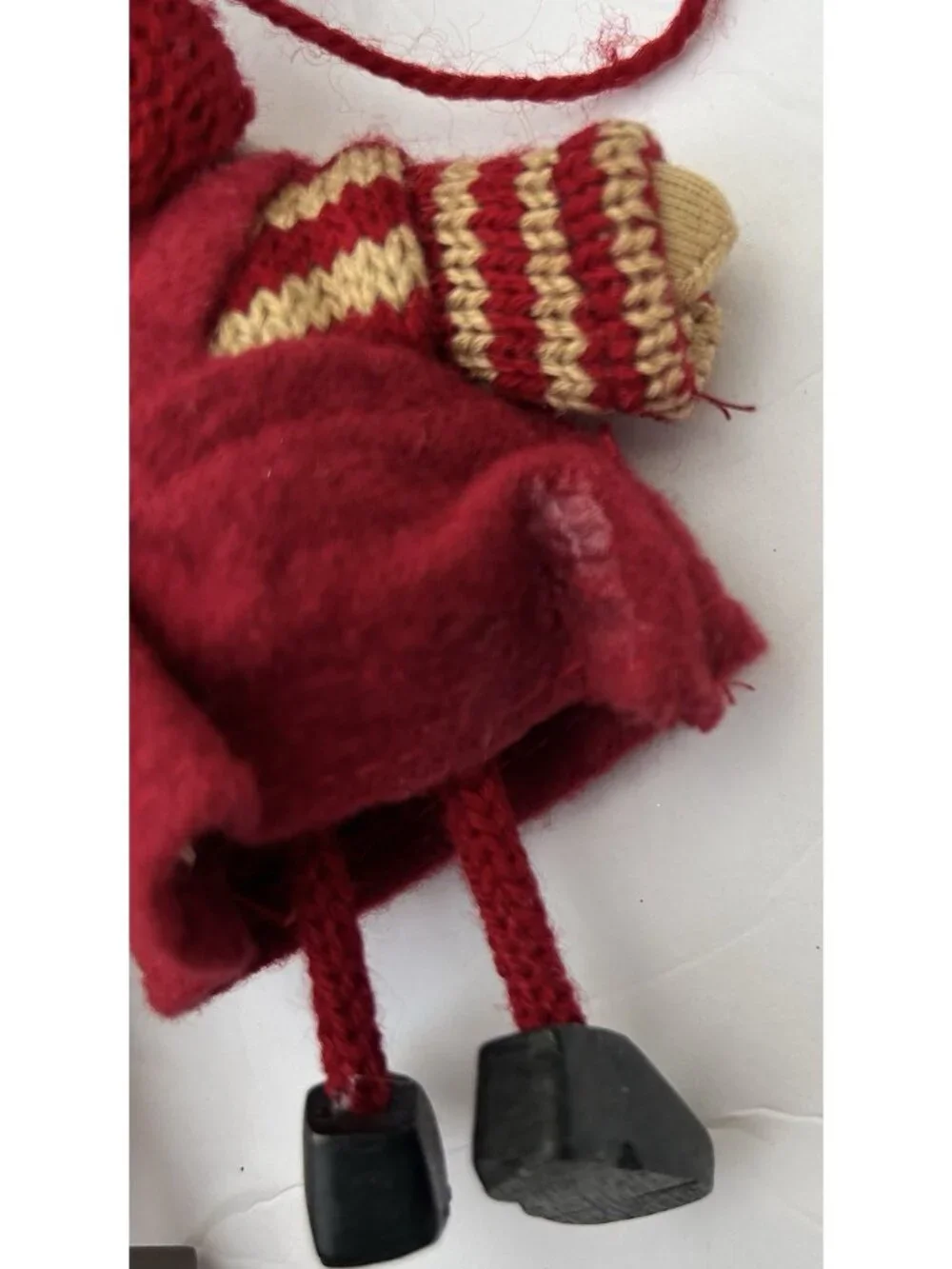 Vintage Set of 12 Tomte Nisse Boys Girls Wooden Felt Handmade Ornaments Holiday